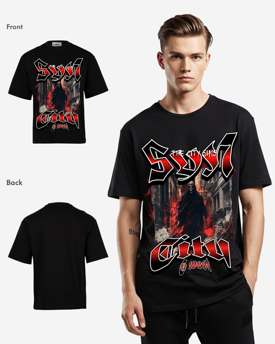G WEST Ghost City Oversized Tee - G West