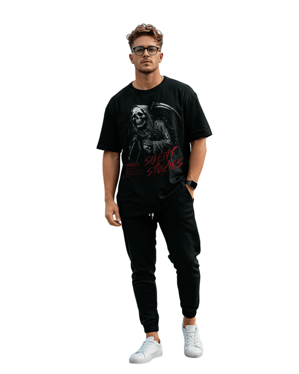 G West Gothic Skull of Death Oversized Men's T-Shirt - G West