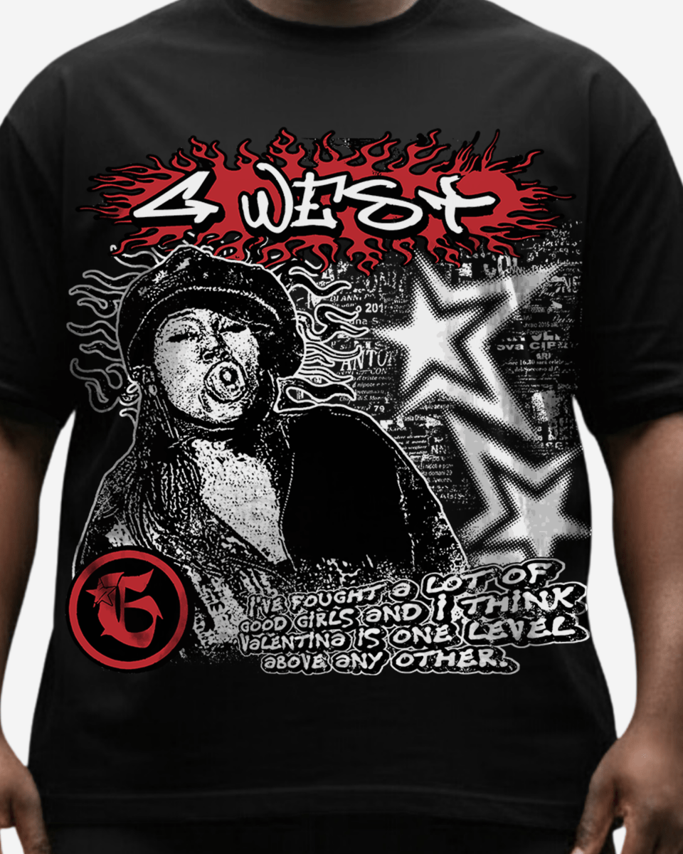 G West Graffiti Heat Big And Tall Oversized T-Shirt - G West