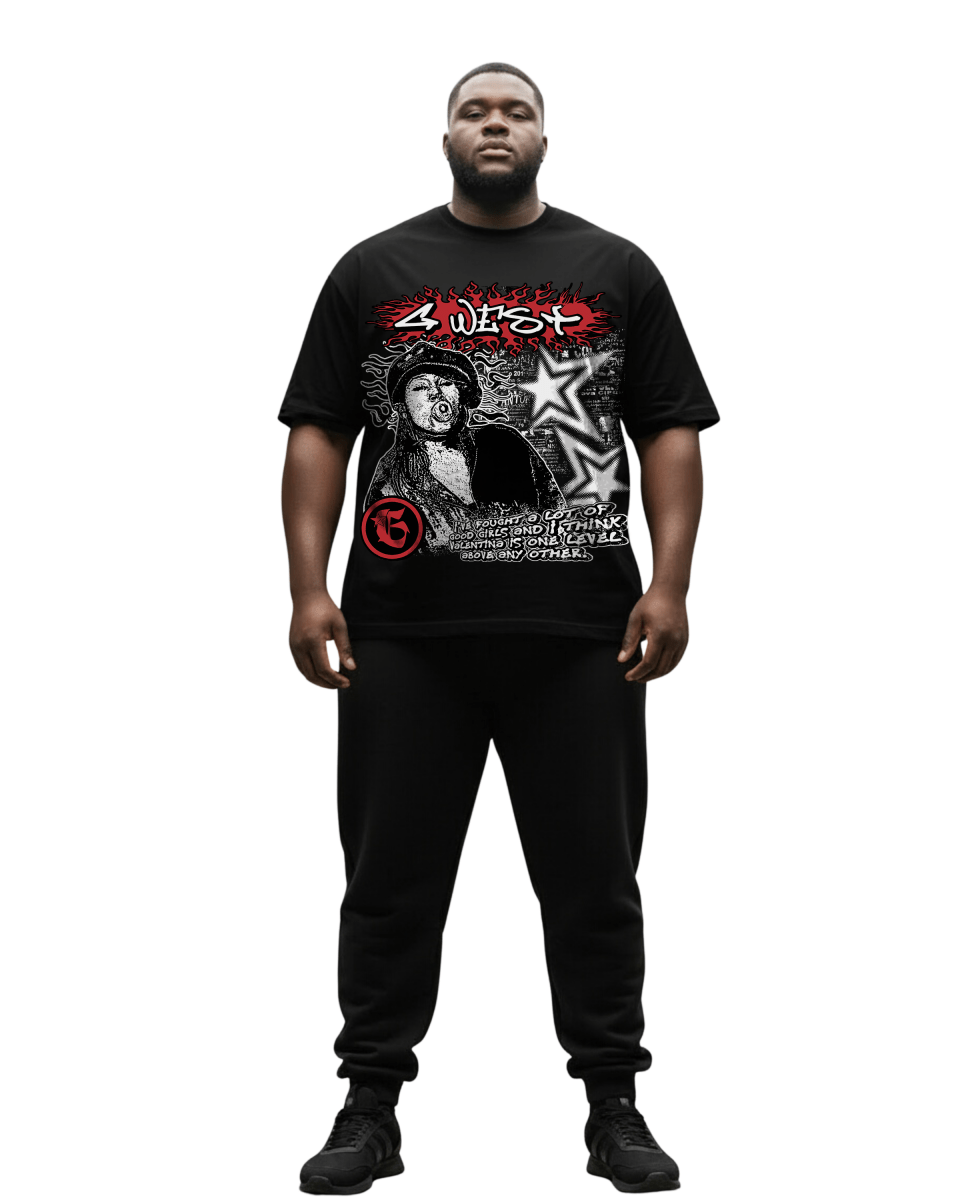 G West Graffiti Heat Big And Tall Oversized T-Shirt - G West