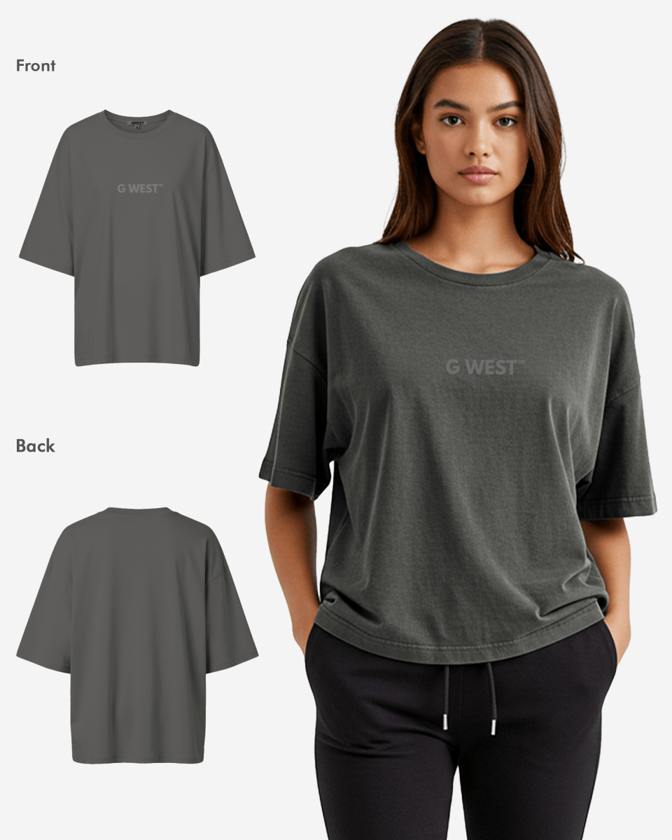 G West Heavyweight Logo Wear Oversized T-Shirt - WOMEN - G West