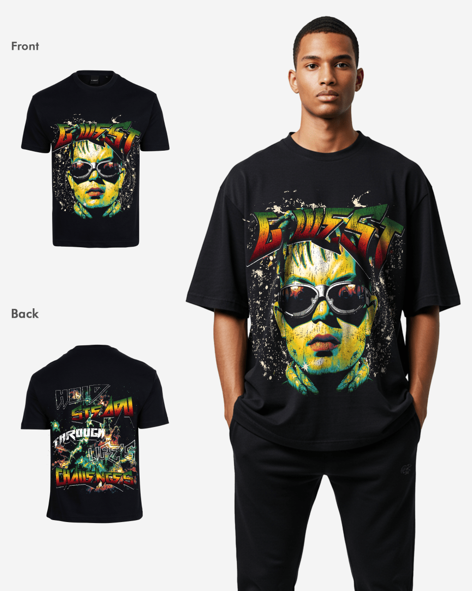 G West Hold Steady Premium Oversized Tee Front And Back Print - G West