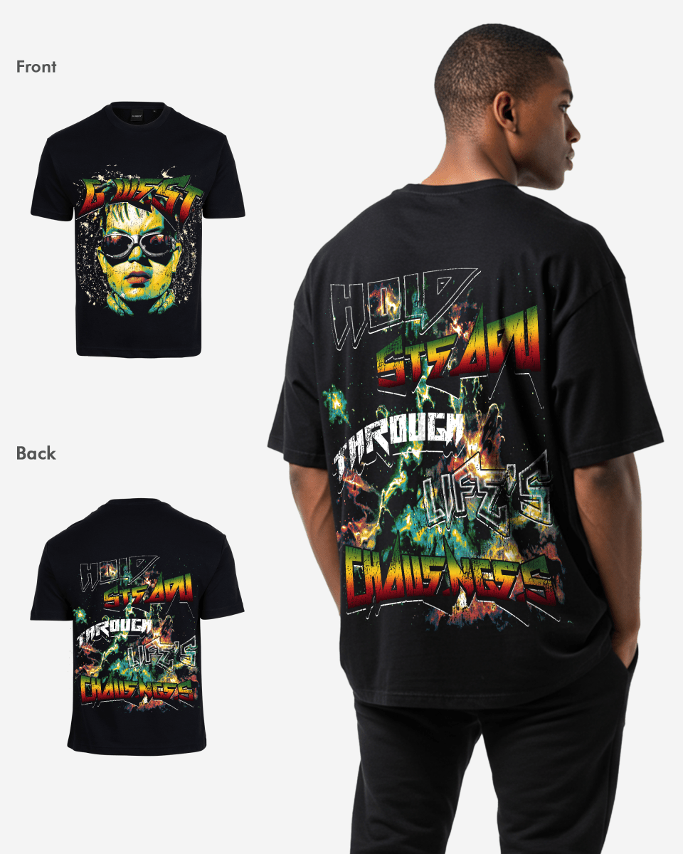 G West Hold Steady Premium Oversized Tee Front And Back Print - G West