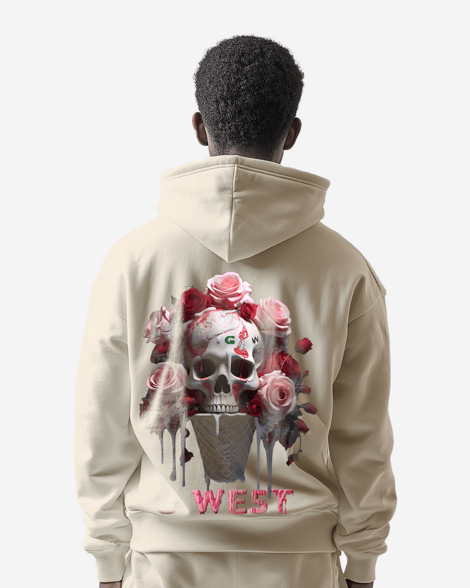G West Ice Cream Skull Heavy Premium Oversized Hoodie - G West