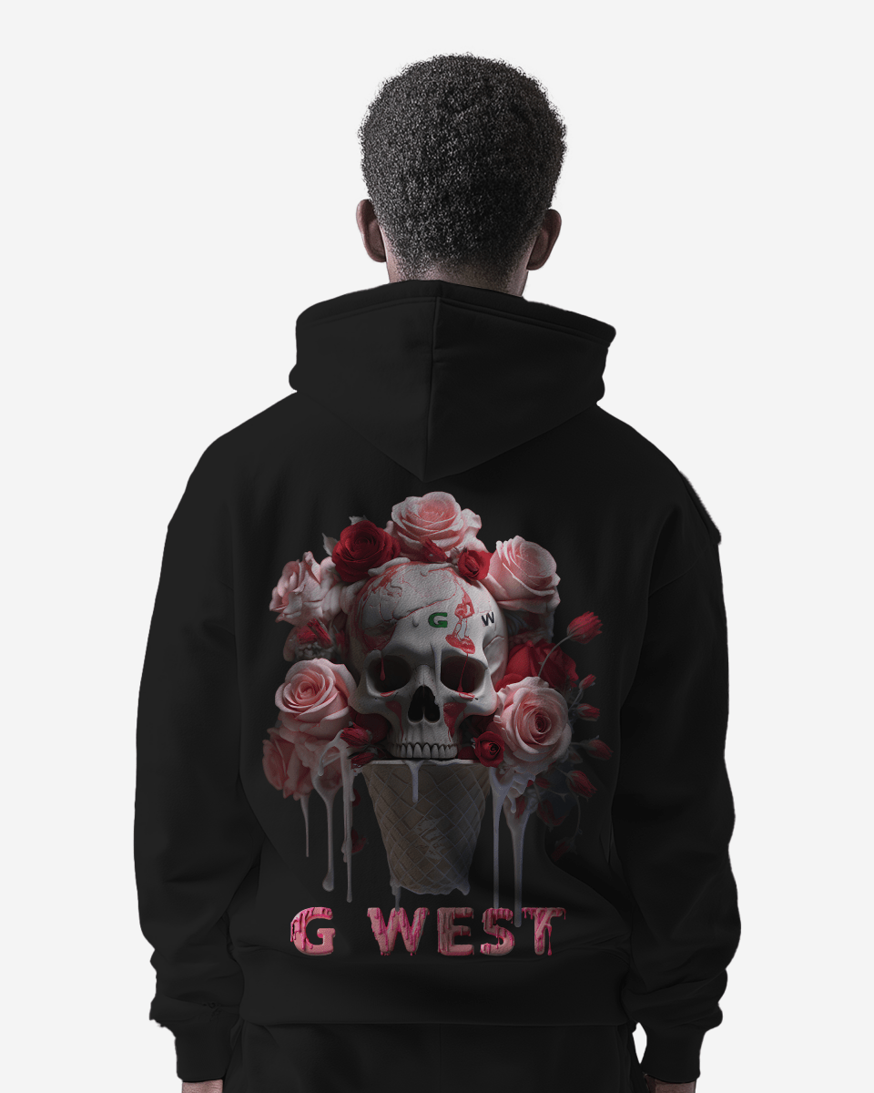 G West Ice Cream Skull Heavy Premium Oversized Hoodie - G West
