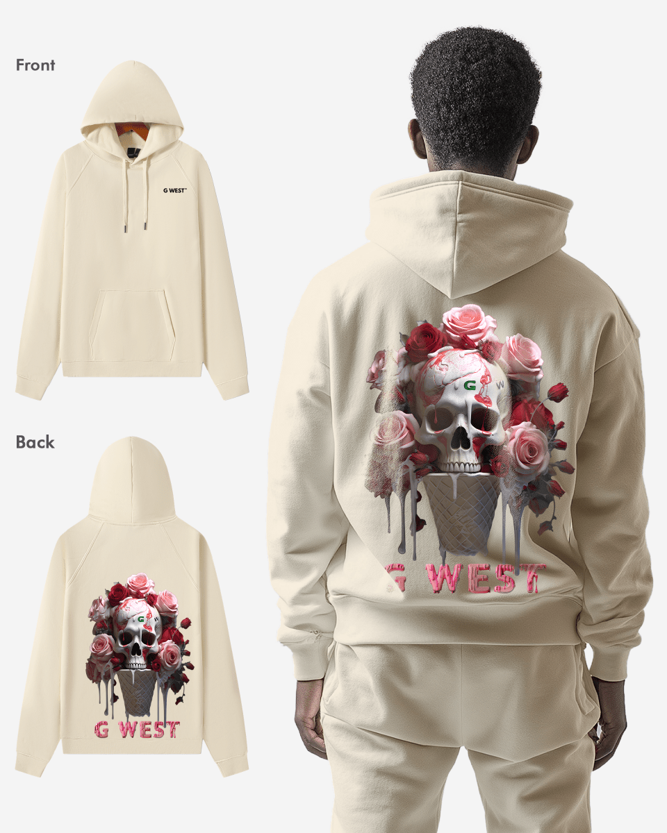 G West Ice Cream Skull Heavy Premium Oversized Hoodie - G West