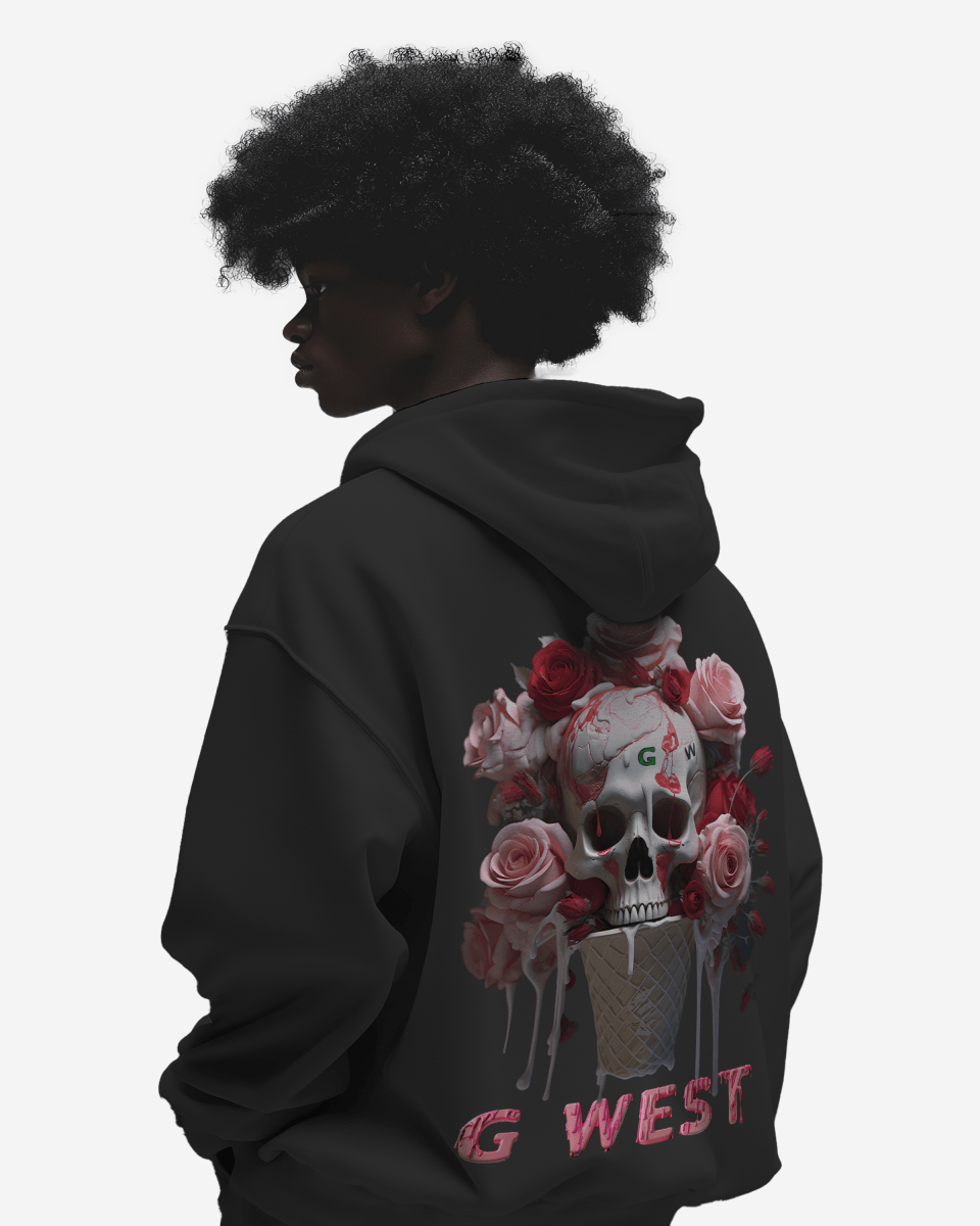 G West Ice Cream Skull Heavy Premium Oversized Hoodie - G West
