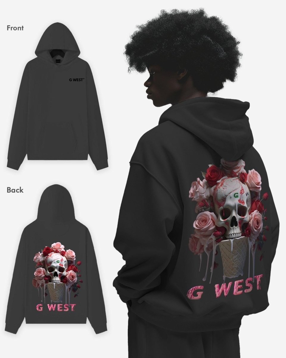 G West Ice Cream Skull Heavy Premium Oversized Hoodie - G West