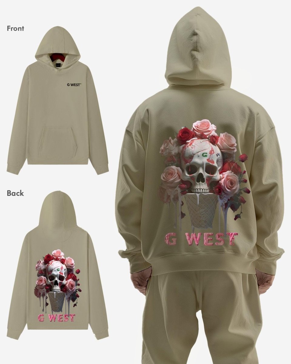 G West Ice Cream Skull Heavy Premium Oversized Hoodie - G West