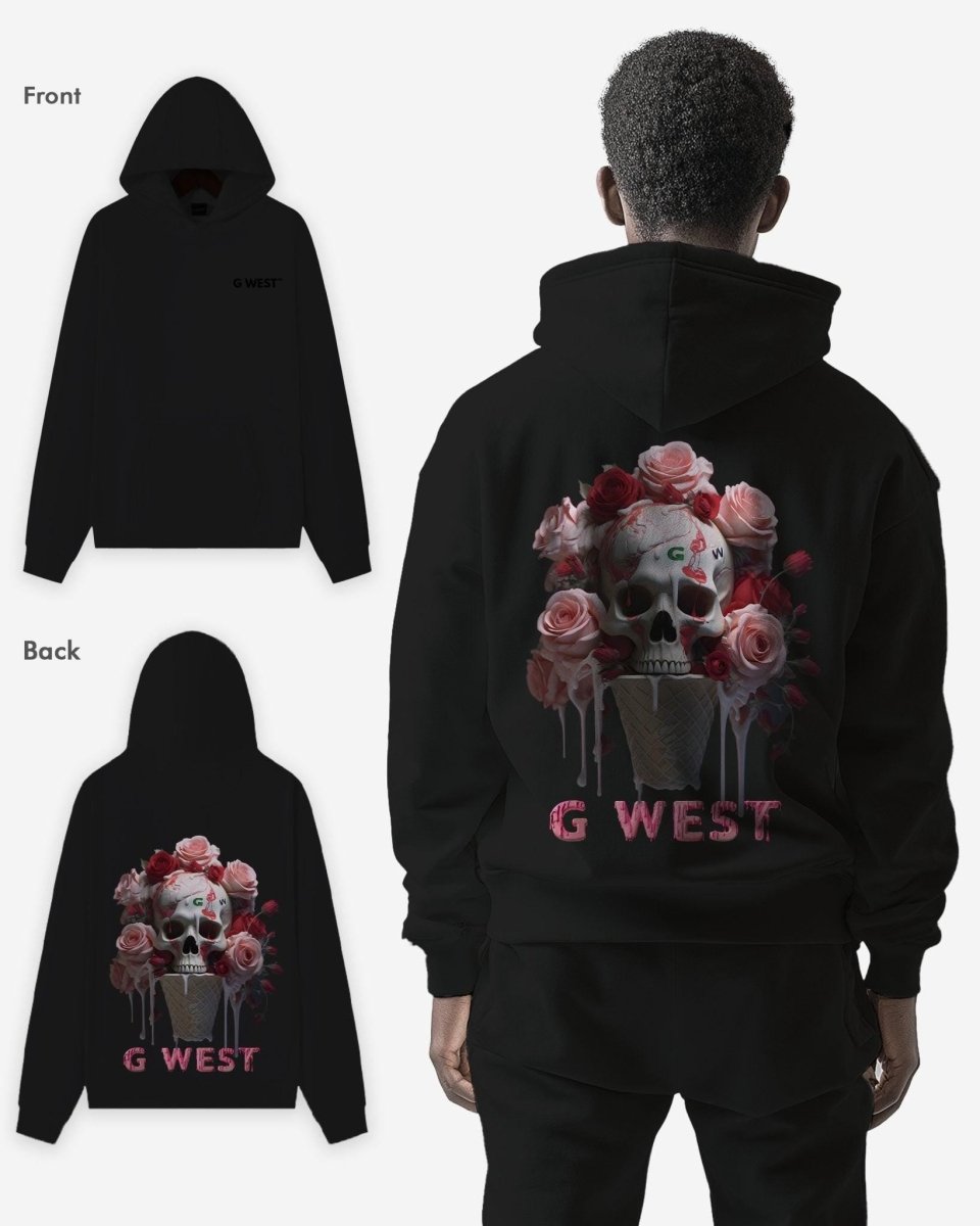G West Ice Cream Skull Heavy Premium Oversized Hoodie - G West