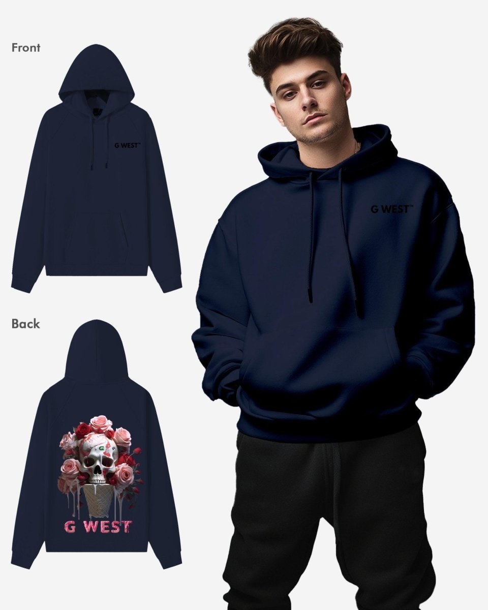 G West Ice Cream Skull Heavy Premium Oversized Hoodie - G West