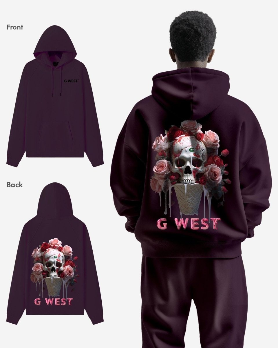 G West Ice Cream Skull Heavy Premium Oversized Hoodie - G West
