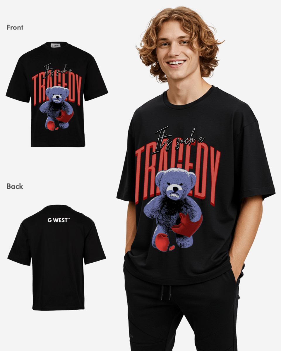 G - WEST IT'S SUCH A TRAGEDY OVERSIZED TEE GWROJMT98 - G West