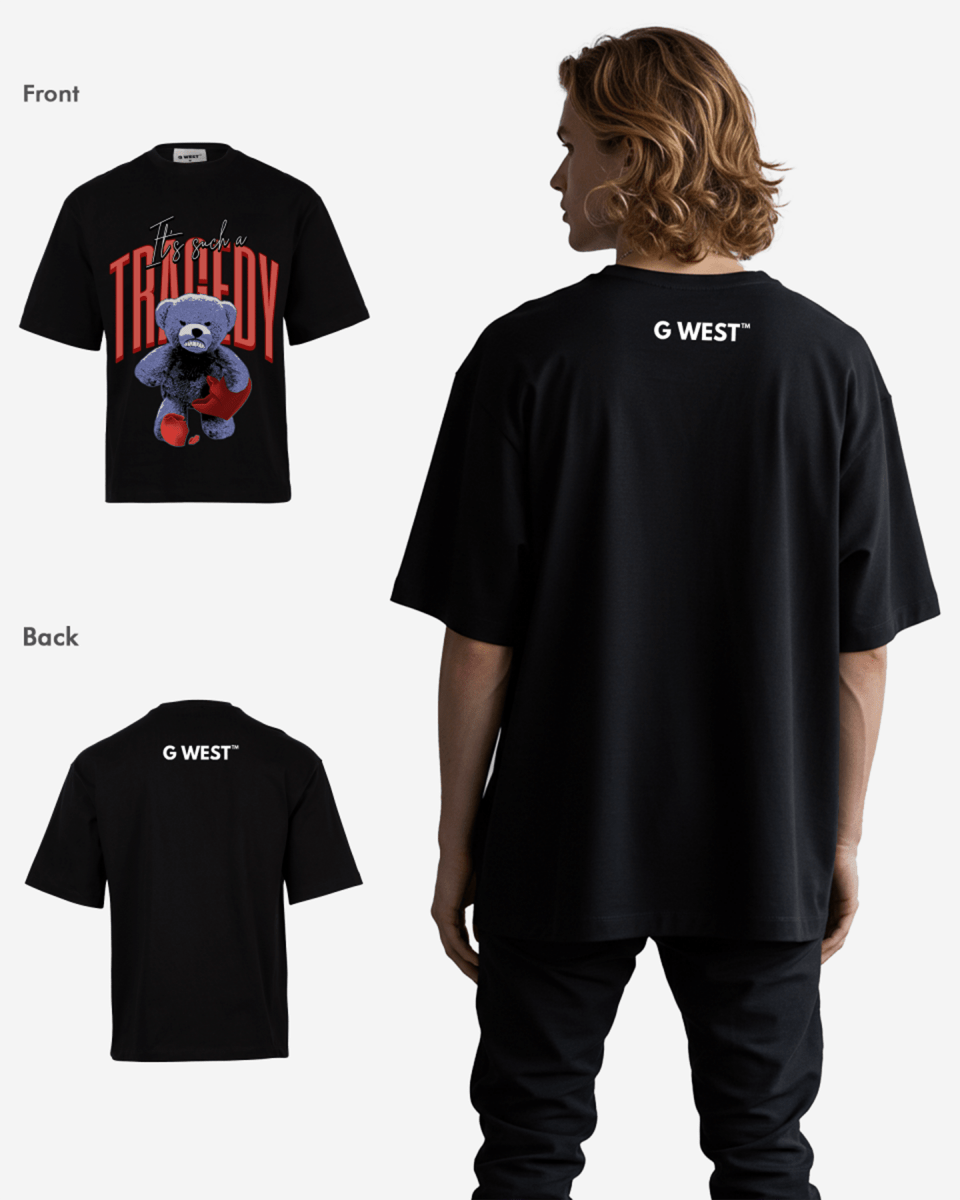 G - WEST IT'S SUCH A TRAGEDY OVERSIZED TEE GWROJMT98 - G West
