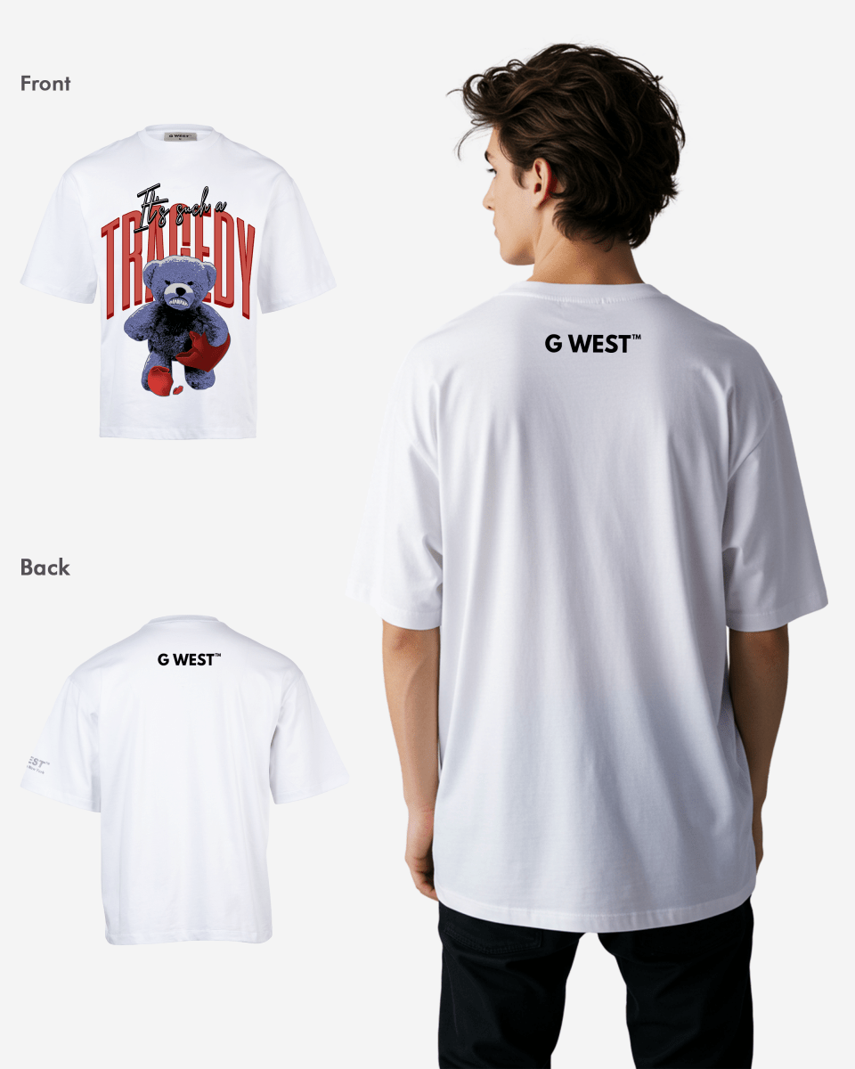 G - WEST IT'S SUCH A TRAGEDY OVERSIZED TEE GWROJMT98 - G West