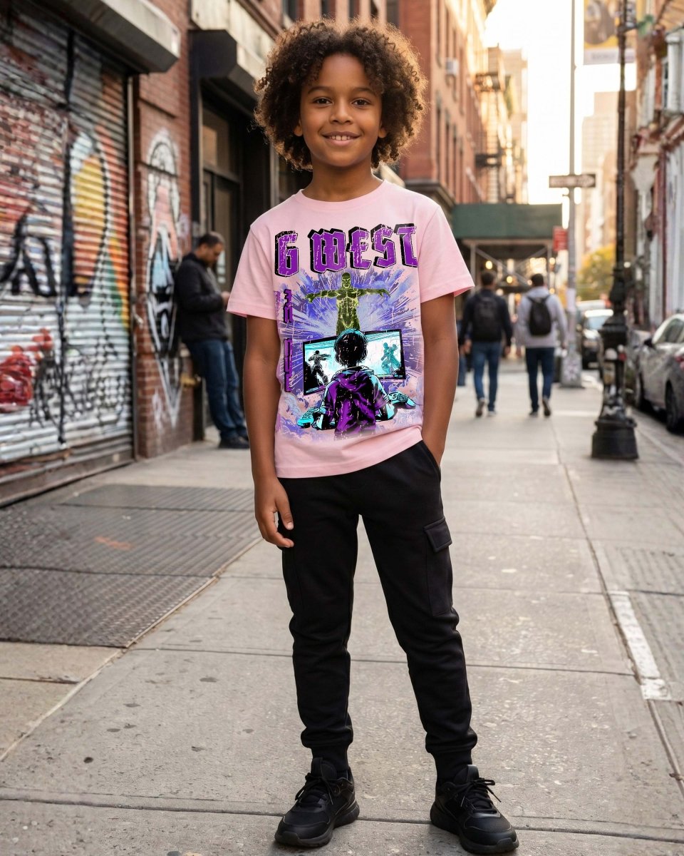 G West Kids Game Of G Purple T-Shirt Mens - G West
