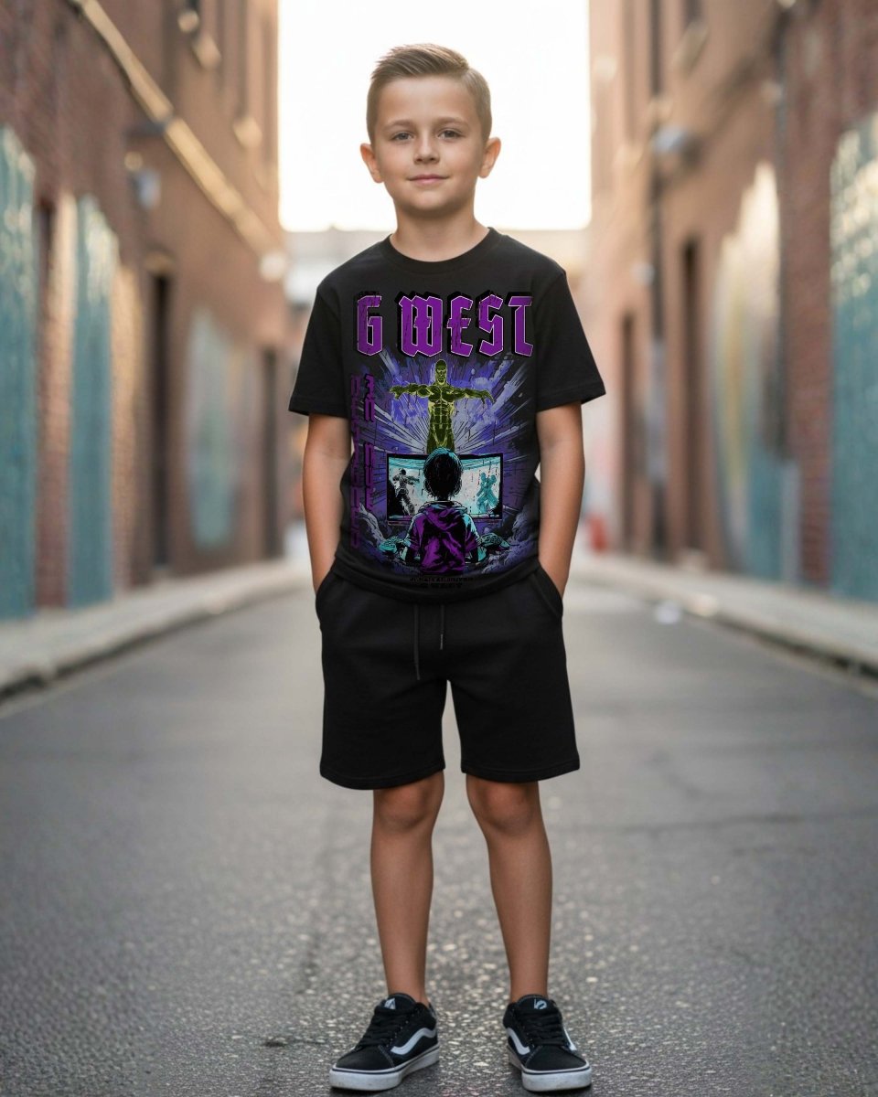 G West Kids Game Of G Purple T-Shirt Mens - G West