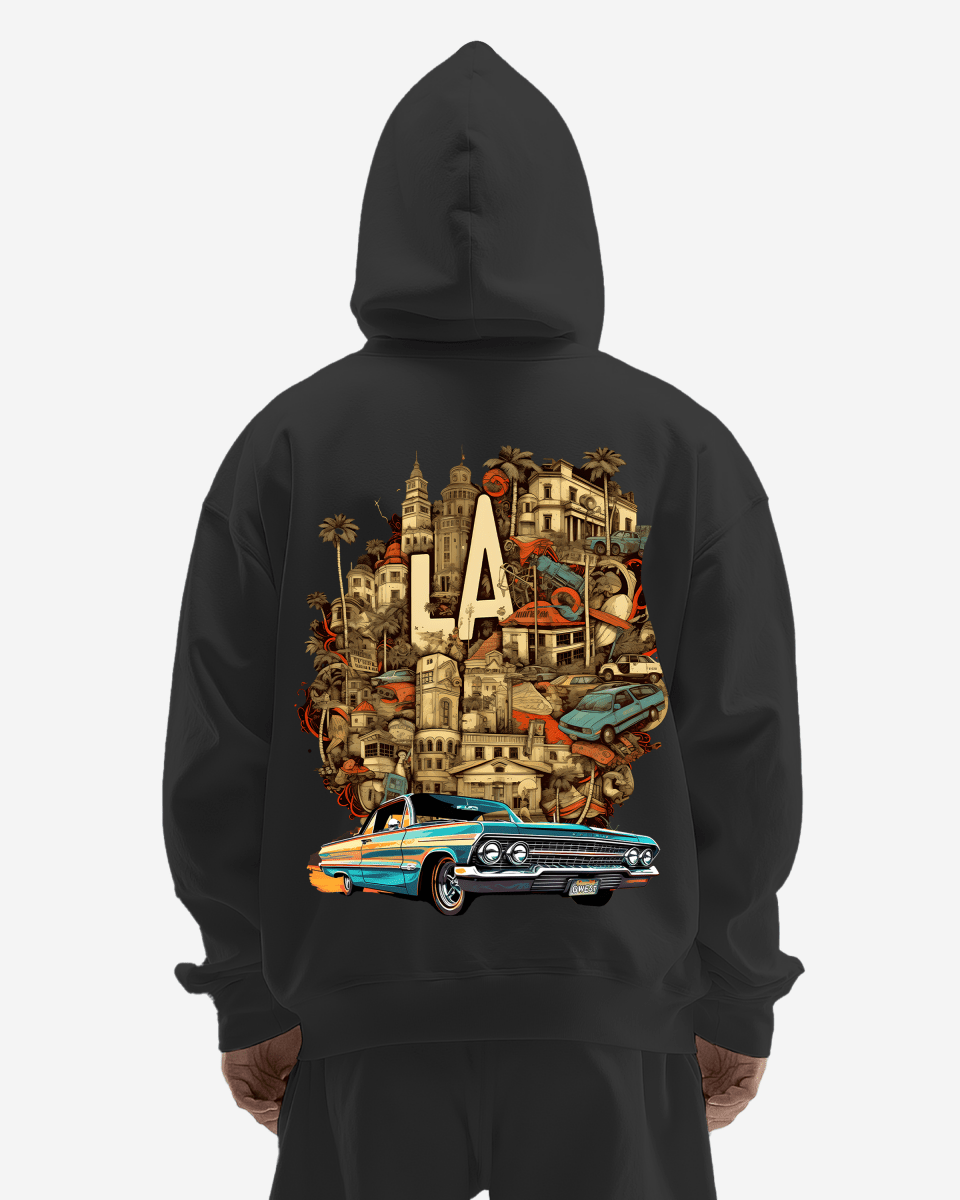 G West La Culture Black Heavy Premium Oversize Hoodie - G West
