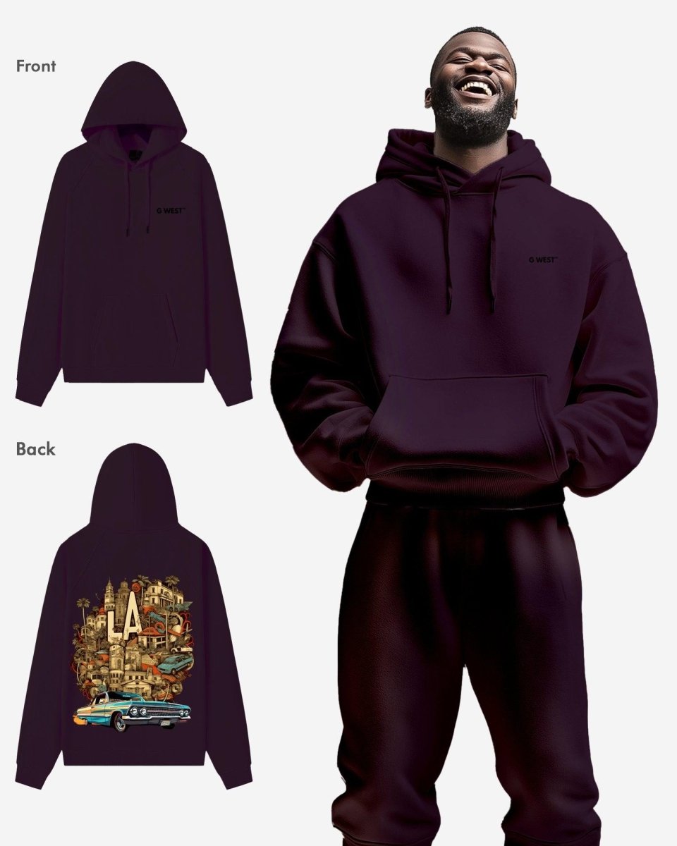 G West La Culture Black Heavy Premium Oversize Hoodie - G West