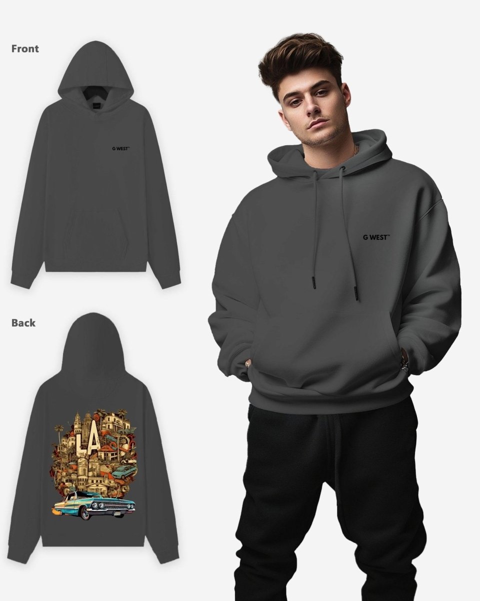 G West La Culture Black Heavy Premium Oversize Hoodie - G West