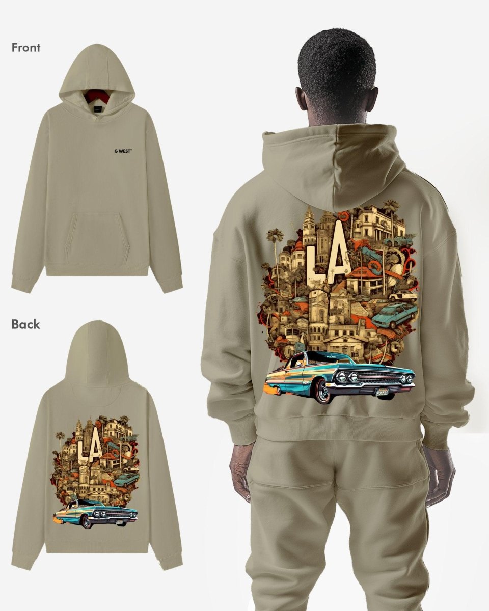 G West La Culture Black Heavy Premium Oversize Hoodie - G West