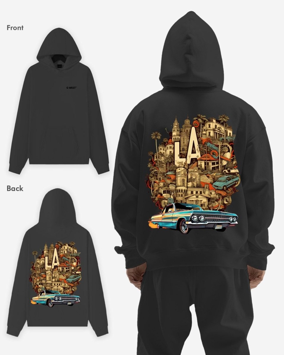 G West La Culture Black Heavy Premium Oversize Hoodie - G West