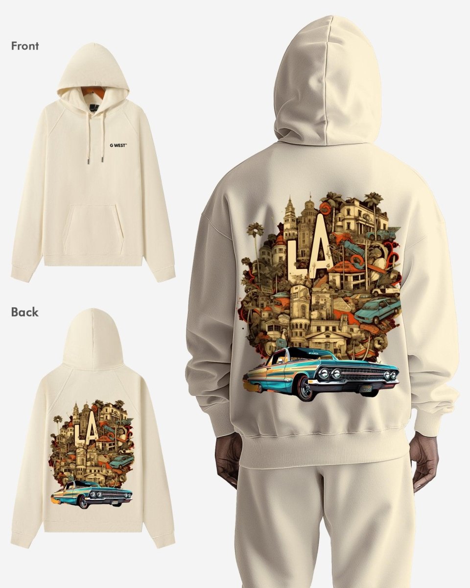 G West La Culture Black Heavy Premium Oversize Hoodie - G West