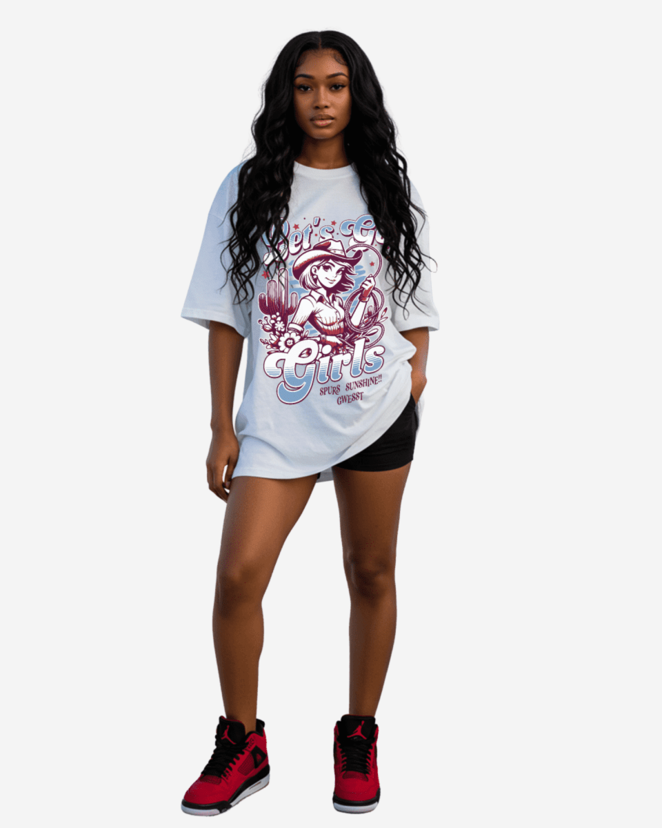 G West Let's Go Girls Oversized Womens T-Shirt - G West