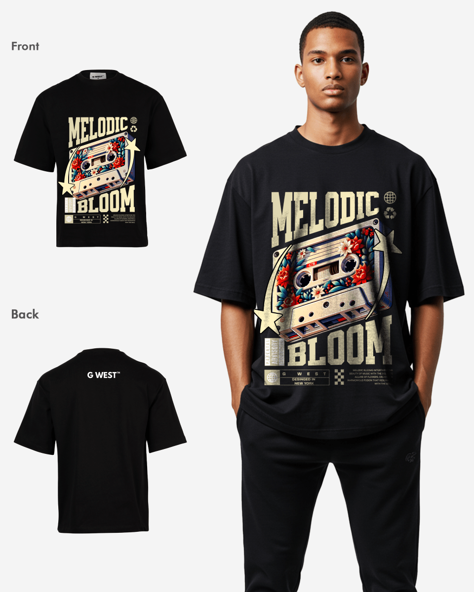 G - WEST MELODIC BLOOM OVERSIZED TEE GWROJMT207 - G West