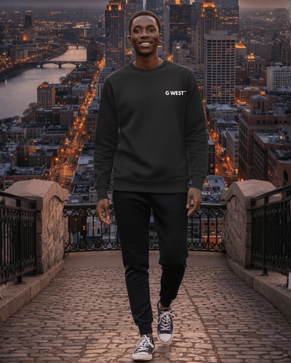 G West Men's Beer Helmet Zombie Heavy Premium Crewneck - G West