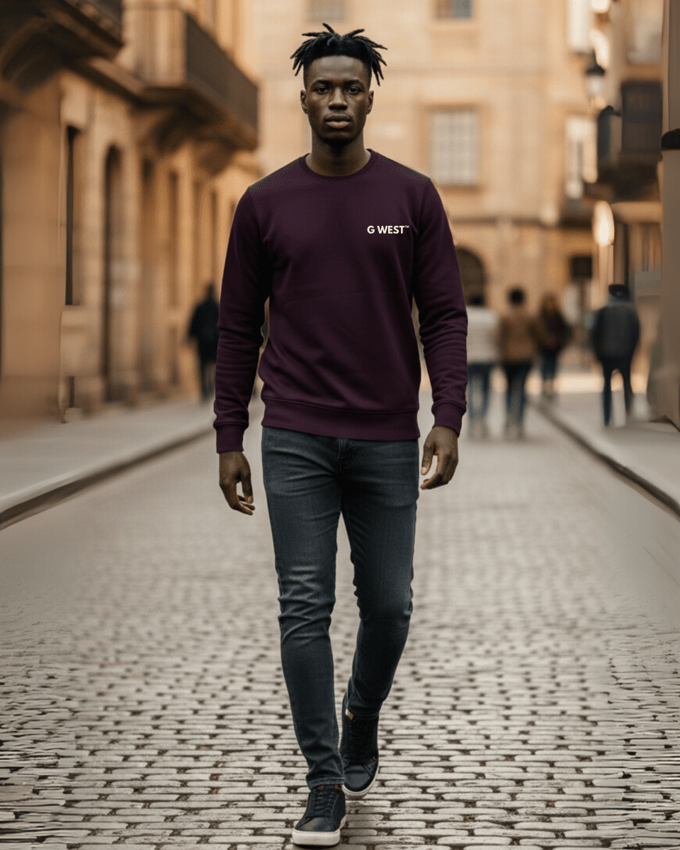 G West Men's Beer Helmet Zombie Heavy Premium Crewneck - G West