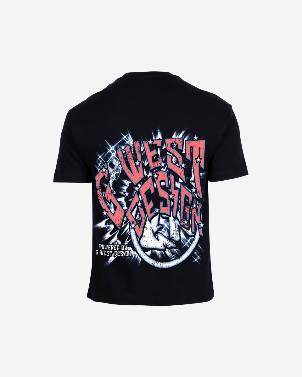 G West Mens Chasing Dreams Premium Oversized Tee Front And Back Print - G West