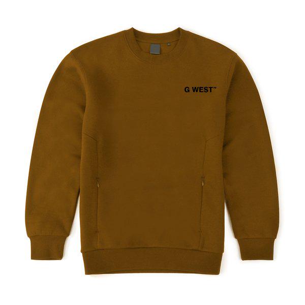 G West Mens Logo Fleece Crewneck With Invisible Zippers : Gwcrwl7006 - 5 Colors - G West
