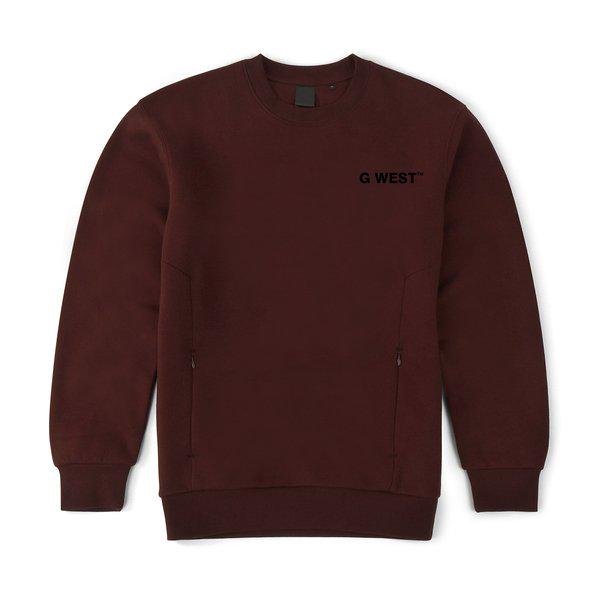 G West Mens Logo Fleece Crewneck With Invisible Zippers : Gwcrwl7006 - 5 Colors - G West