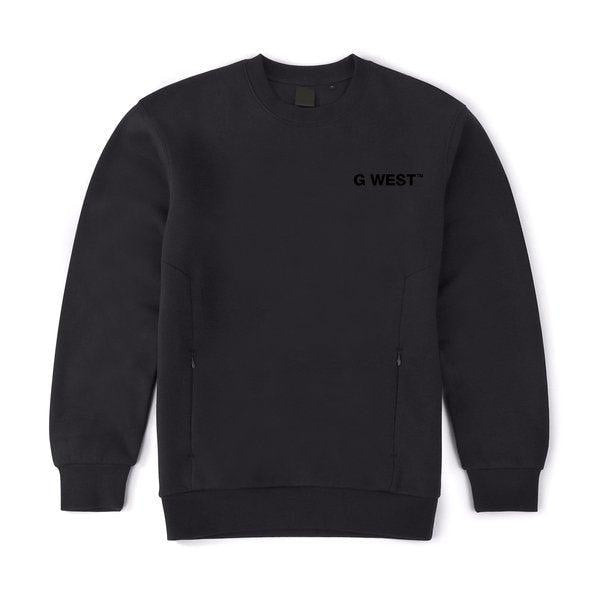 G West Mens Logo Fleece Crewneck With Invisible Zippers : Gwcrwl7006 - 5 Colors - G West
