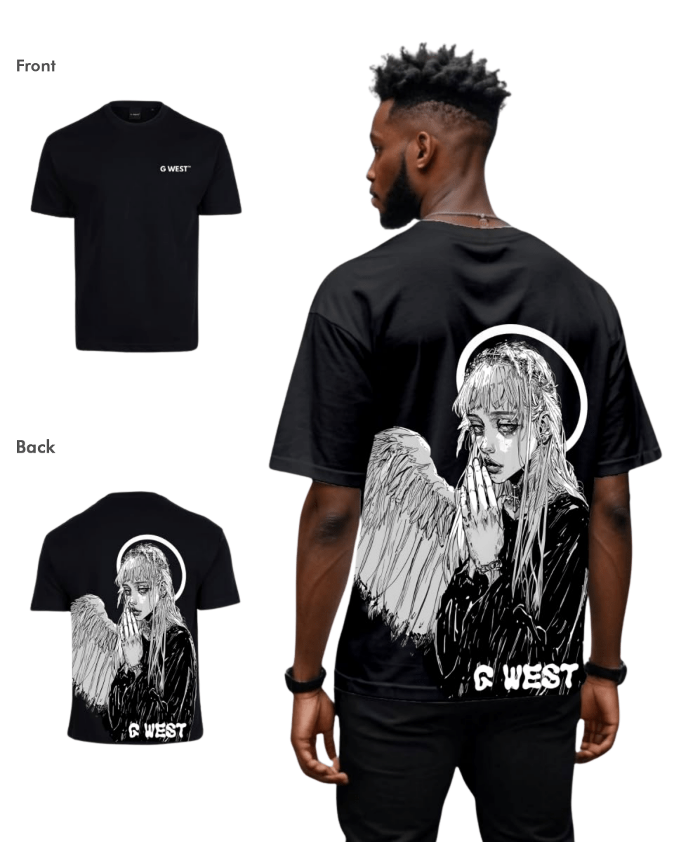 G West Mens Oversized Angel Girl Tee - G West