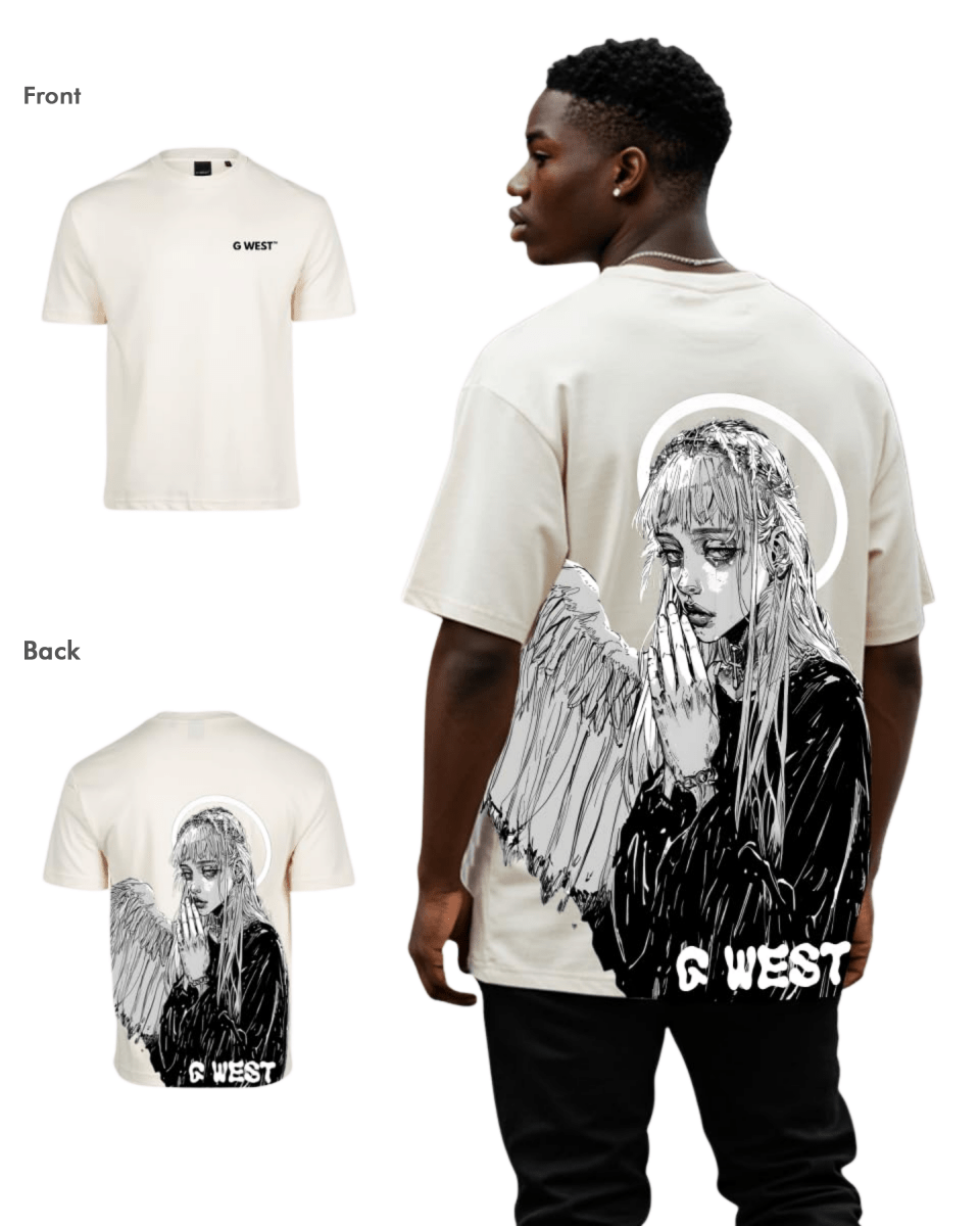 G West Mens Oversized Angel Girl Tee - G West