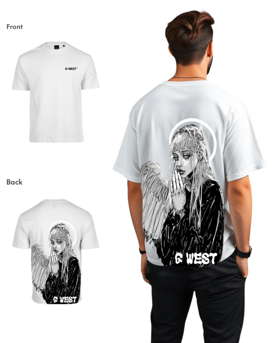 G West Mens Oversized Angel Girl Tee - G West