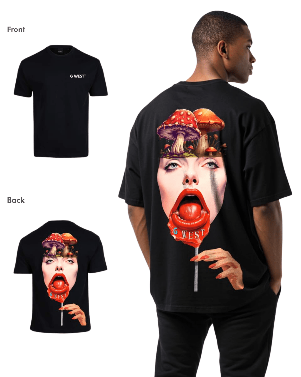 G West Mens Oversized Lollipop Mushroom Oversized Tee - G West