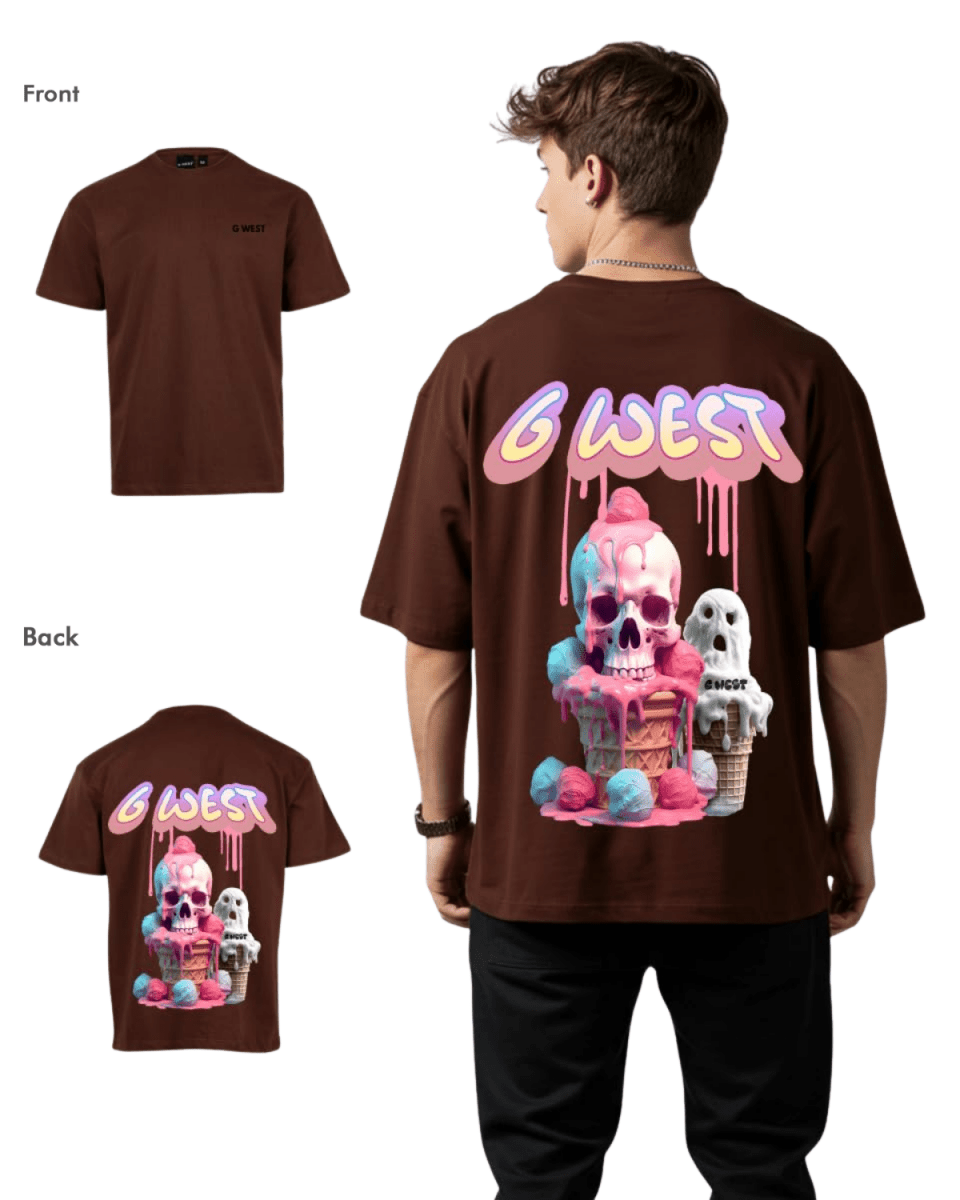 G West Mens Oversized Melting Ice Cream Tee - G West
