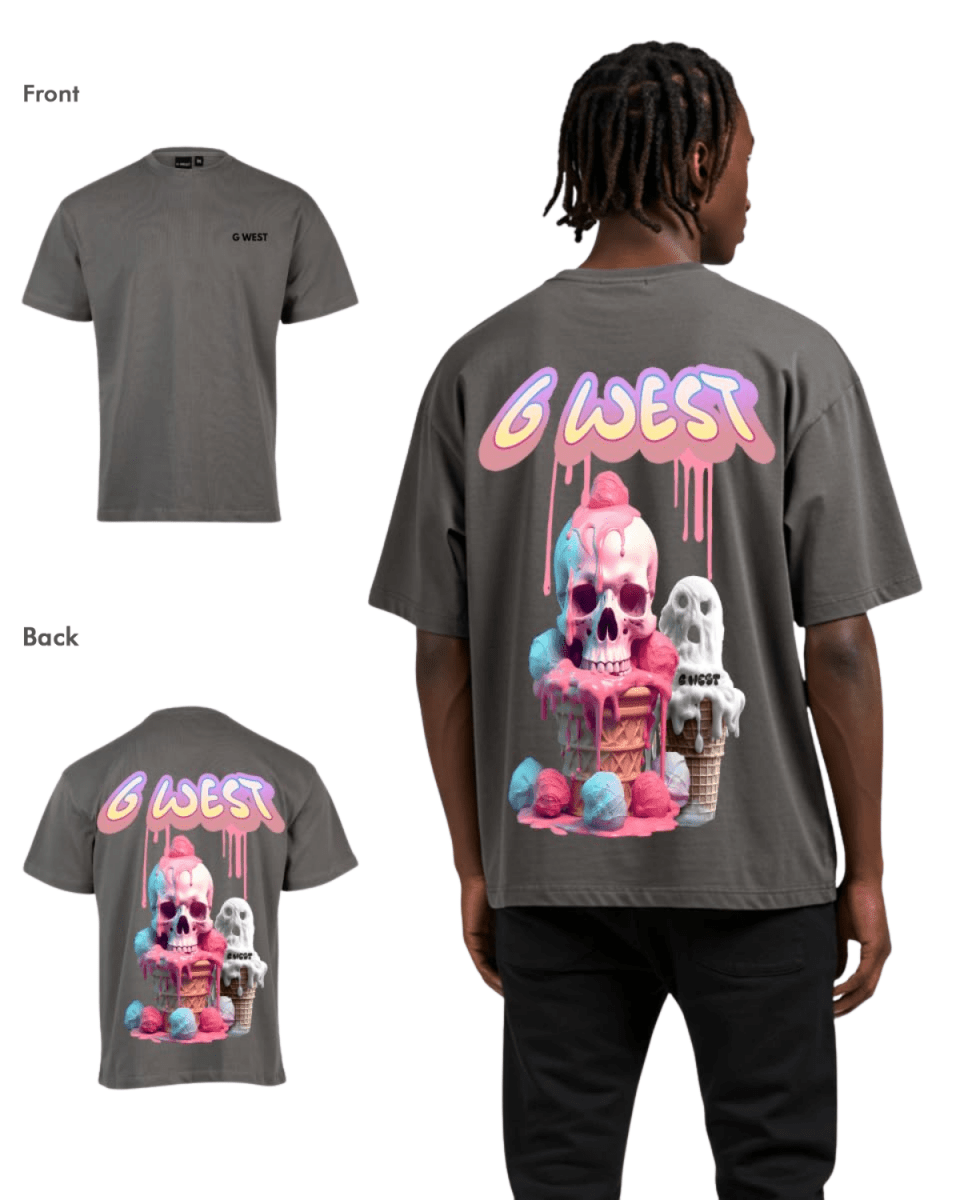 G West Mens Oversized Melting Ice Cream Tee - G West
