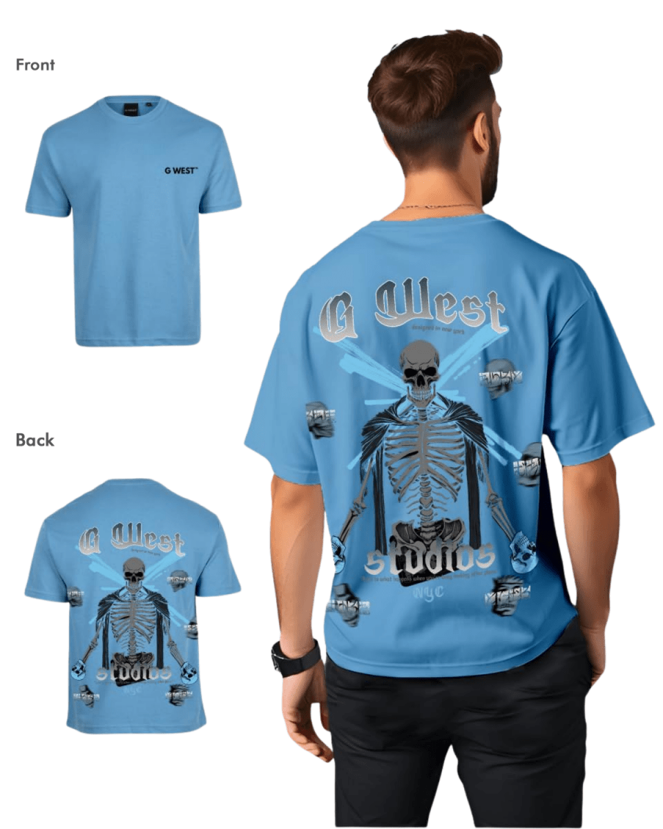 G West Mens Oversized Skull Tee - G West