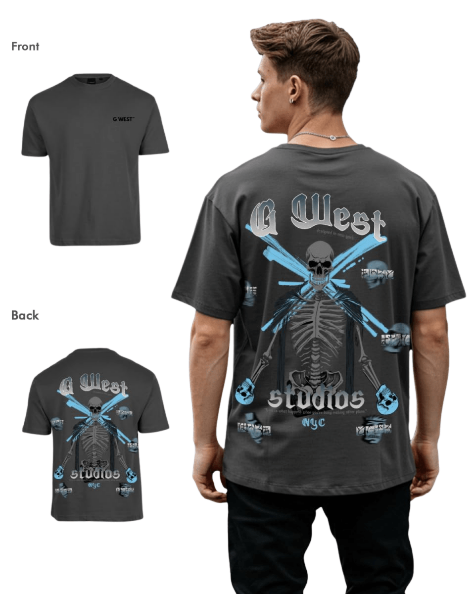 G West Mens Oversized Skull Tee - G West