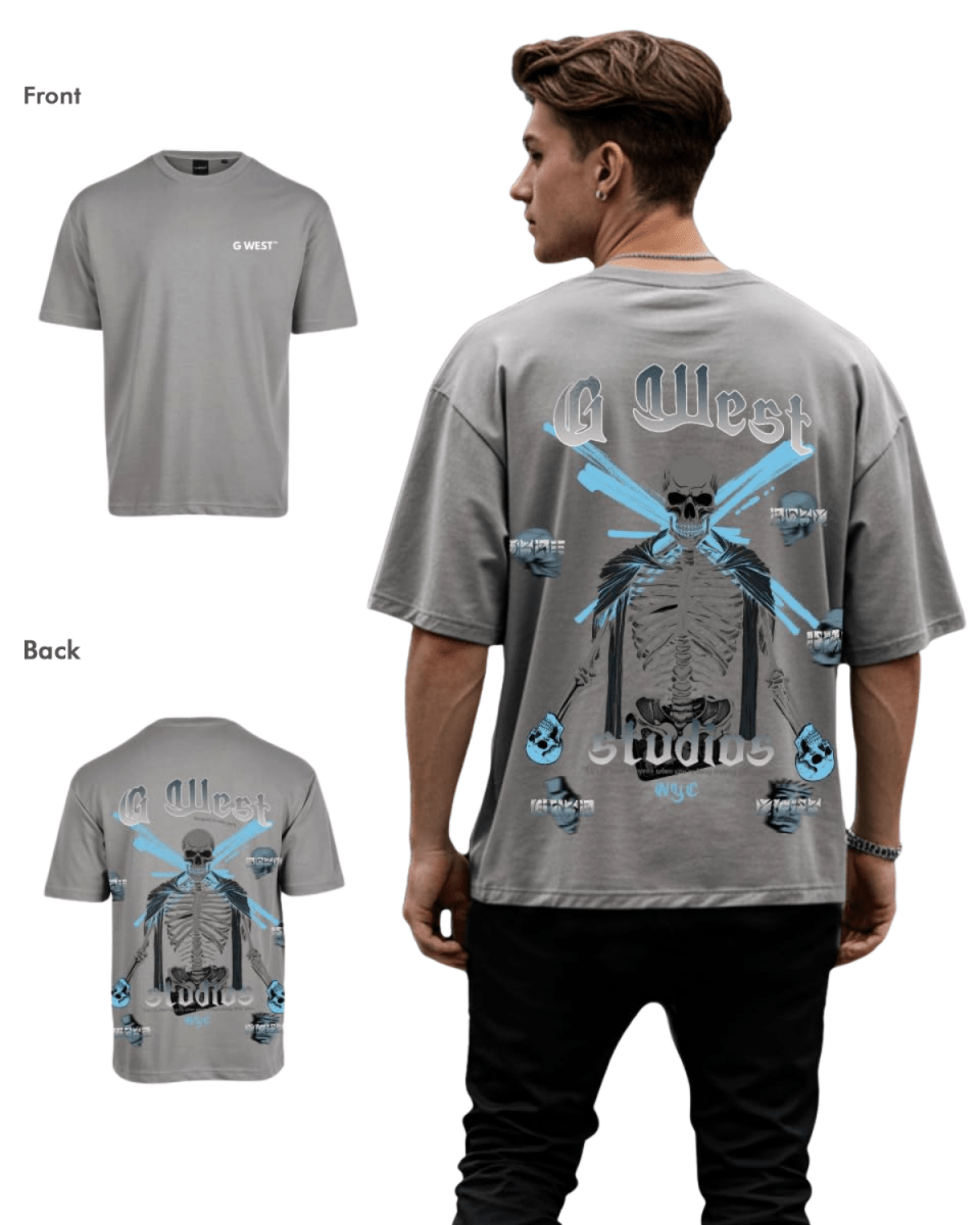 G West Mens Oversized Skull Tee - G West