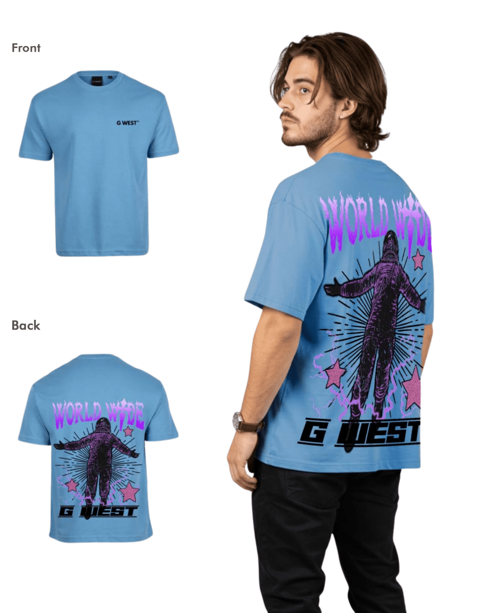 G West Mens Oversized World Wide Star Tee - G West