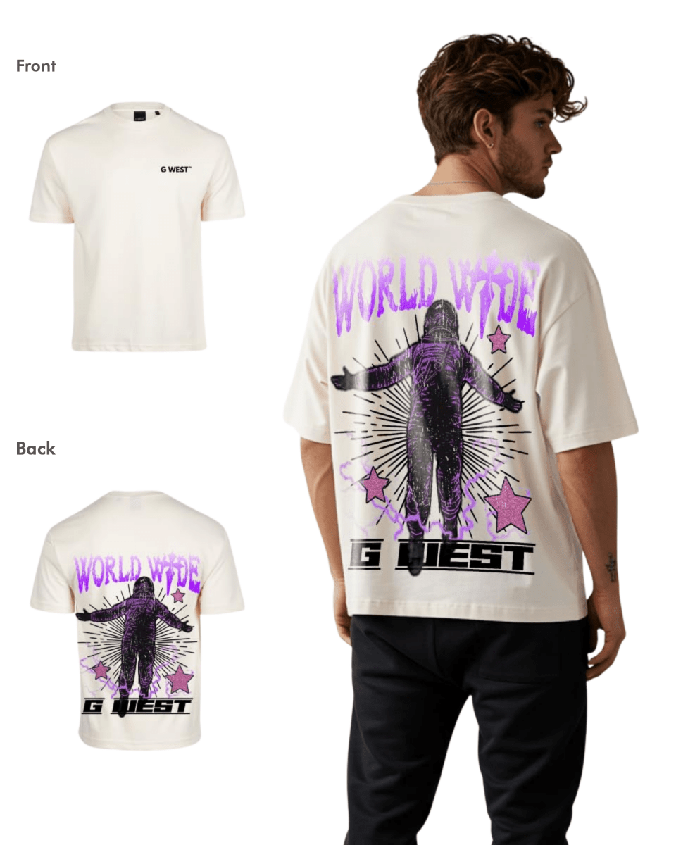 G West Mens Oversized World Wide Star Tee - G West