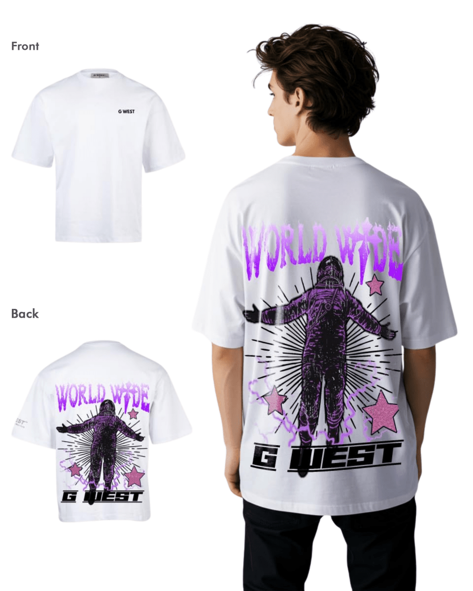 G West Mens Oversized World Wide Star Tee - G West