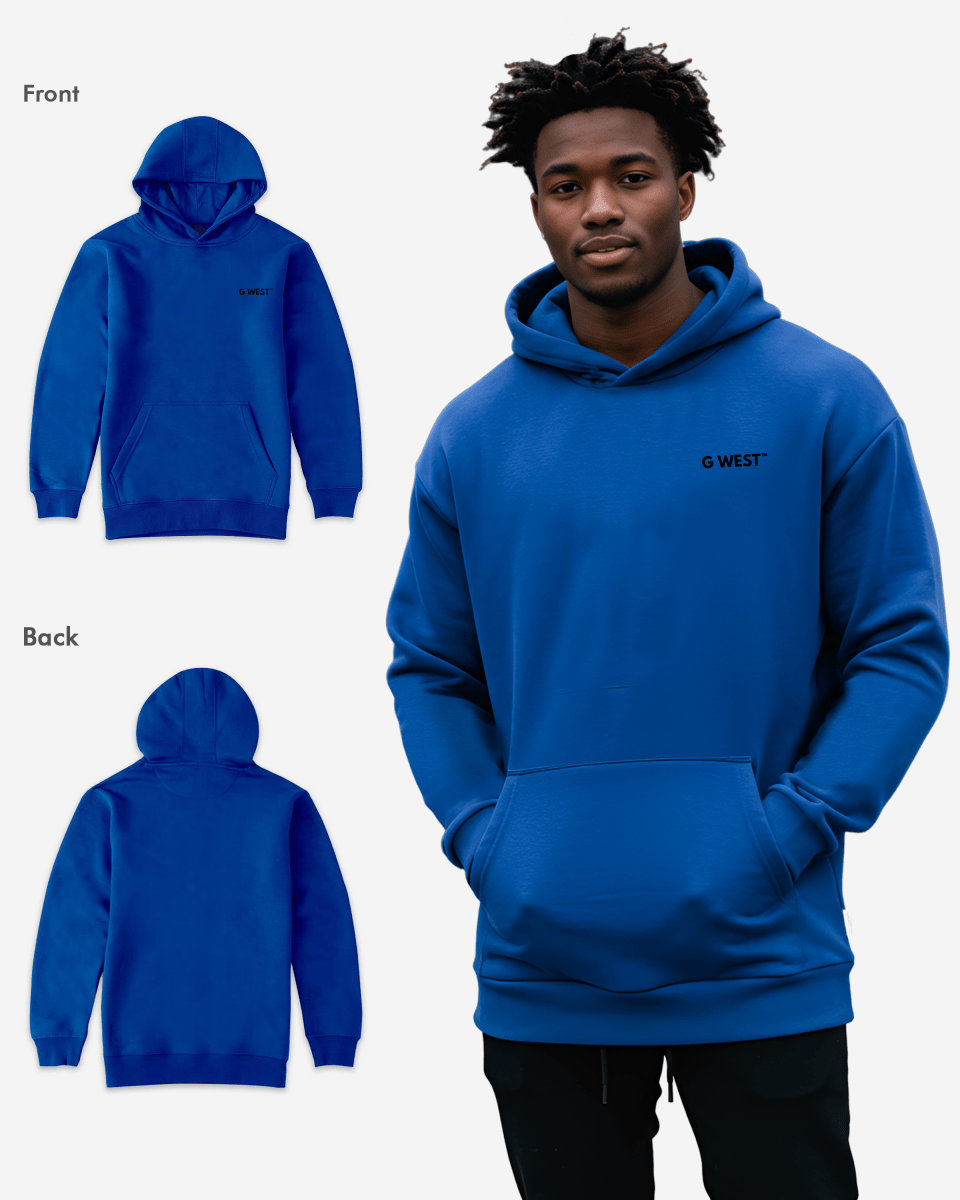 G WEST MENS PULLOVER HOODIE WITH LOGO : GWHDL7002 - 13 COLORS - G West
