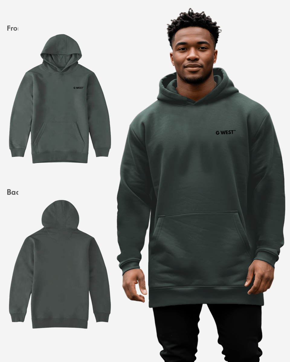 G WEST MENS PULLOVER HOODIE WITH LOGO : GWHDL7002 - 13 COLORS - G West