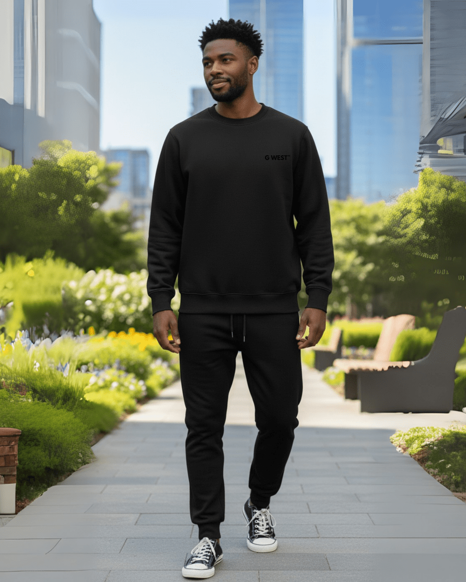 G West Men's Rose Skull Heavy Premium Crewneck - G West